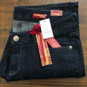 Express dark jean low-rise boot cut